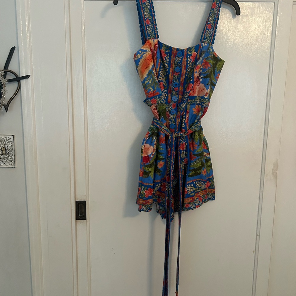 FARM Rio Blue Floral Jumpsuit - Picture 6 of 10